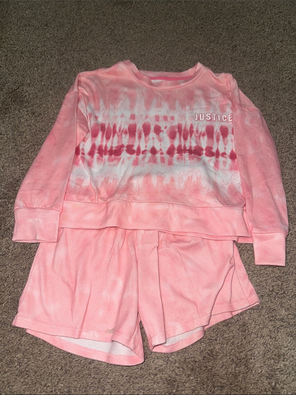 Justice Pink Tie-Dye Lounge Pajama Set